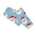thumbnail image 6 of Odeerbi Christmas Pajamas for Family Holiday Long Sleeve Family Christmas Pajamas Matching Sets Mom Parent Child Printed Loungewear Set Two-Piece Sleepwear Xmas PJs Set Light Blue, 6 of 7