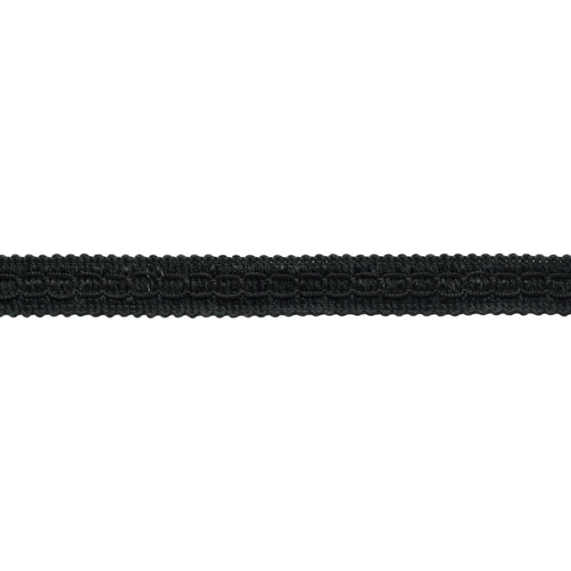 7/8" (2cm) Basic Solid Collection Gimp Braid Trim (Style# 0078SGC), Pure Black #K9 (Jet Black) 10 Yards (30 ft/9.5m)