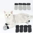 thumbnail image 2 of Huanledash 4 Pcs Cat Socks Anti-Scratch Anti Skid Protective Friendly to Skin 2 Sizes Elastic Soft Fabric Durable Non-Slip Cat Foot Cover Cat Supplies, 2 of 8