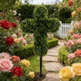 thumbnail image 4 of RICHMJ Artificial Greenery Cross Stake 23.62in, Faux Greenery Cross Design, Weather-Resistant Memorial Garden Stake for Outdoor, Yard, Cemetery, Church, Easter & Christian Home Decor, 4 of 9