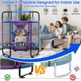 thumbnail image 6 of Cochan Trampoline for Kids 5FT 600LBS Toddler Trampoline with Enclosure Net and Handlebar, Mini Small Kids Trampoline for Age 1-6, Birthday Gift for Kids, 6 of 7
