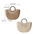 thumbnail image 3 of Bolso de mano Minnieouse de mimbre media luna Beige, 3 of 6