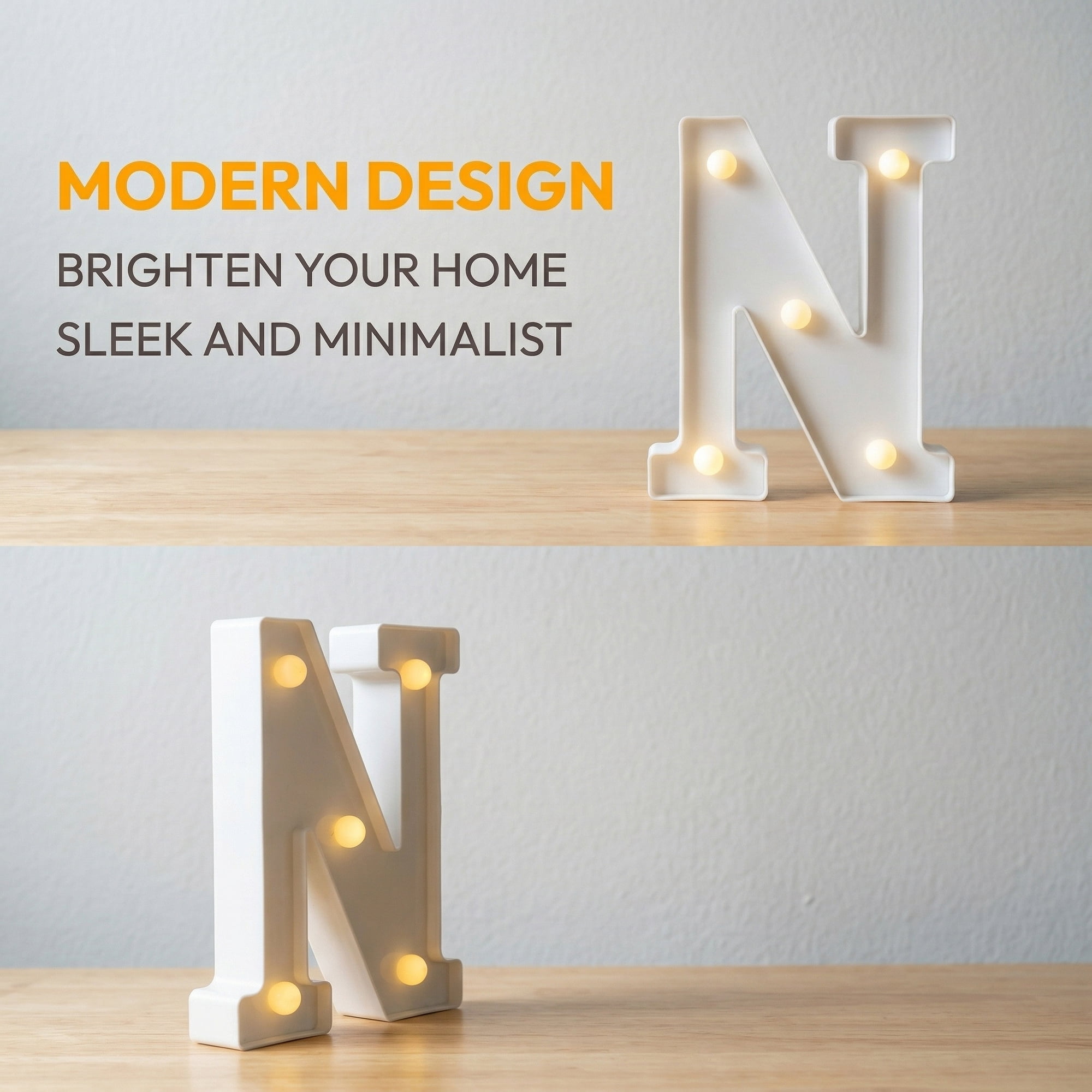 Unique Bargains Marquee Letters With Lights LED Light Up Signs Letter N 5"L x 1.1"W x 6.1"H
