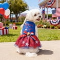 thumbnail image 5 of Nkmbld 4th of July Pet Clothing Cute Dog Mesh Skirt, Stylish Patriotic Puppy Dogs Princess Dresses, Summer Pet Outfits for Small Medium Dogs Cats, 5 of 9