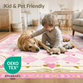 thumbnail image 4 of ODIKA 8'x10' Washable Area Rug Pencil Pink Coquette Vintage Kawaii Swirl Border School Classroom for King Size Bedroom Under Bed, Master Suite, Non-Shedding, Easy Care, 4 of 7