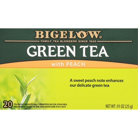 Bigelow Green Tea with Peach  Tea Bags  20 Count