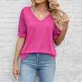 thumbnail image 5 of Giftesty Womens Tops Plus Size Women's Fashion Solid Color V-neck Comfortable Loose T-Shirt Blouse Casual Tops, 5 of 8