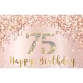 thumbnail image 3 of Fondo de cartel decorativo para fiesta de feliz 75 cumpleaños para mujer, oro rosa, verde, azul, dorado, plateado, blanco, fondo de fotografía, 3 of 5