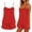 Red, variant on hoksml Women's Ruffle Trim Cami Top and Drawstring Shorts Pajama Set, 2 Piece Loungewear