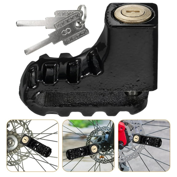 Homoyoyo Portable Bike Wheel Lock with Keys, Water Resistant Black Security Lock for