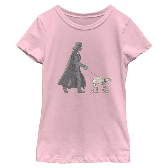 Girls Star Wars Darth Vader AT-AT Walking the Dog T Shirt