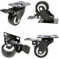 thumbnail image 1 of 4 Ruedas Giratorias con Freno Ruedas de Goma de 50 mm para Muebles con Capacidad de 400 kg, Rueda que No Deja Marcas en el Piso para Cargas Pesadas - Rueda de Goma para Carro, Negra, 1 of 5