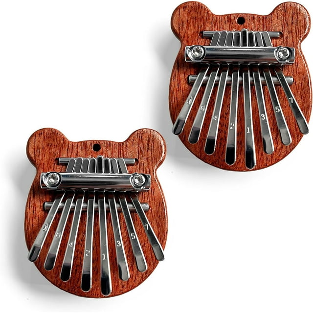 Symmetry Finger Thumb Piano, 8 Key Exquisite Finger Thumb Piano, Finger Thumb Piano, Mini Thumb Piano, Kalimba 8 Key Exquisite for People of All Ages and Music Lovers 2PCS,Multicolor,C