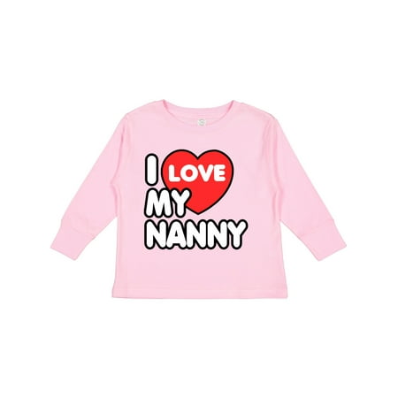 

Inktastic I Love My Nanny Gift Toddler Boy or Toddler Girl Long Sleeve T-Shirt
