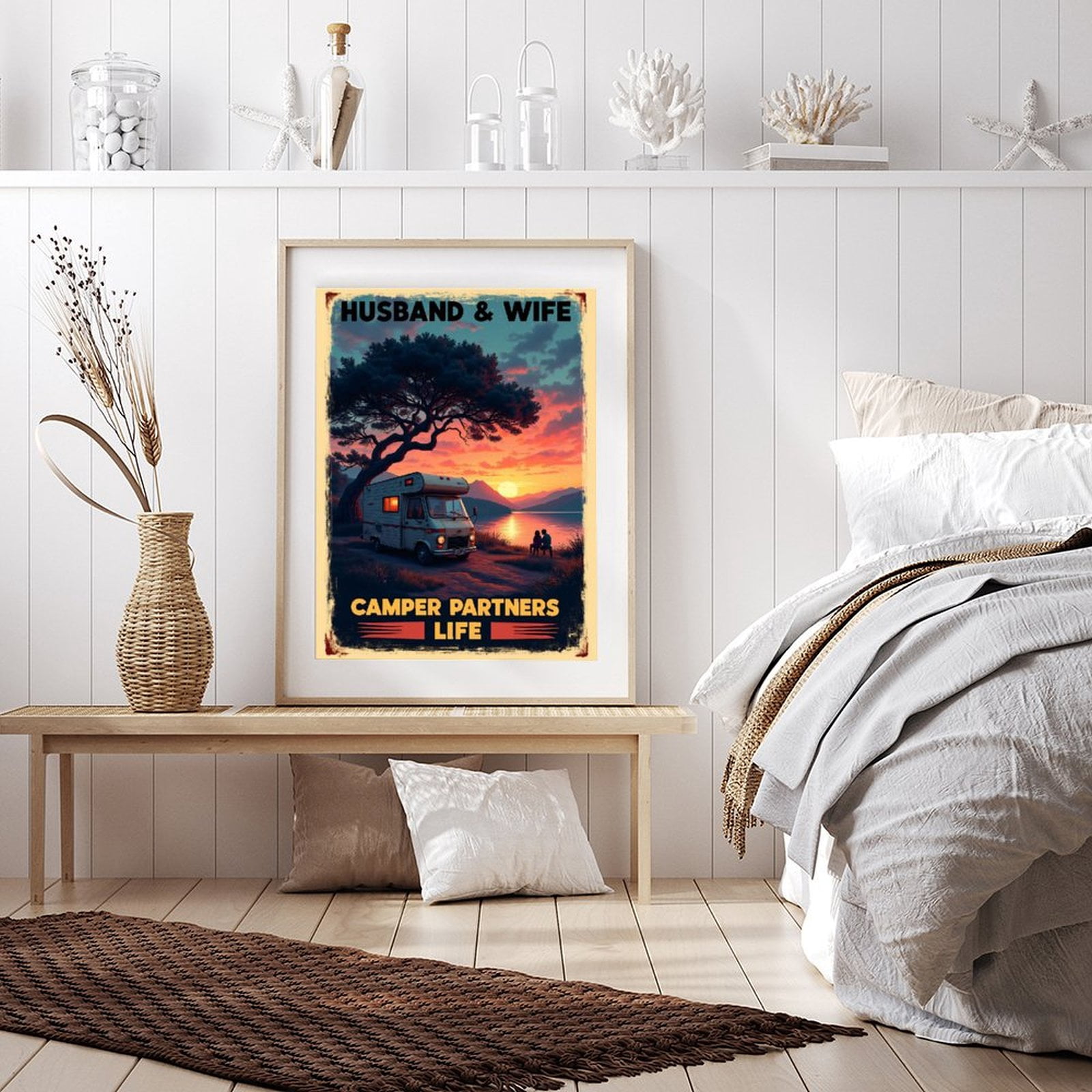 Diamond Art Kit for Adults, Sunset Camper Adventure Scene Diamond Painting for Adults Beginners, DIY Diamond Art Painting Kits, 5D Diamond Painting Crafts for Home Decor 12x16 Frameless