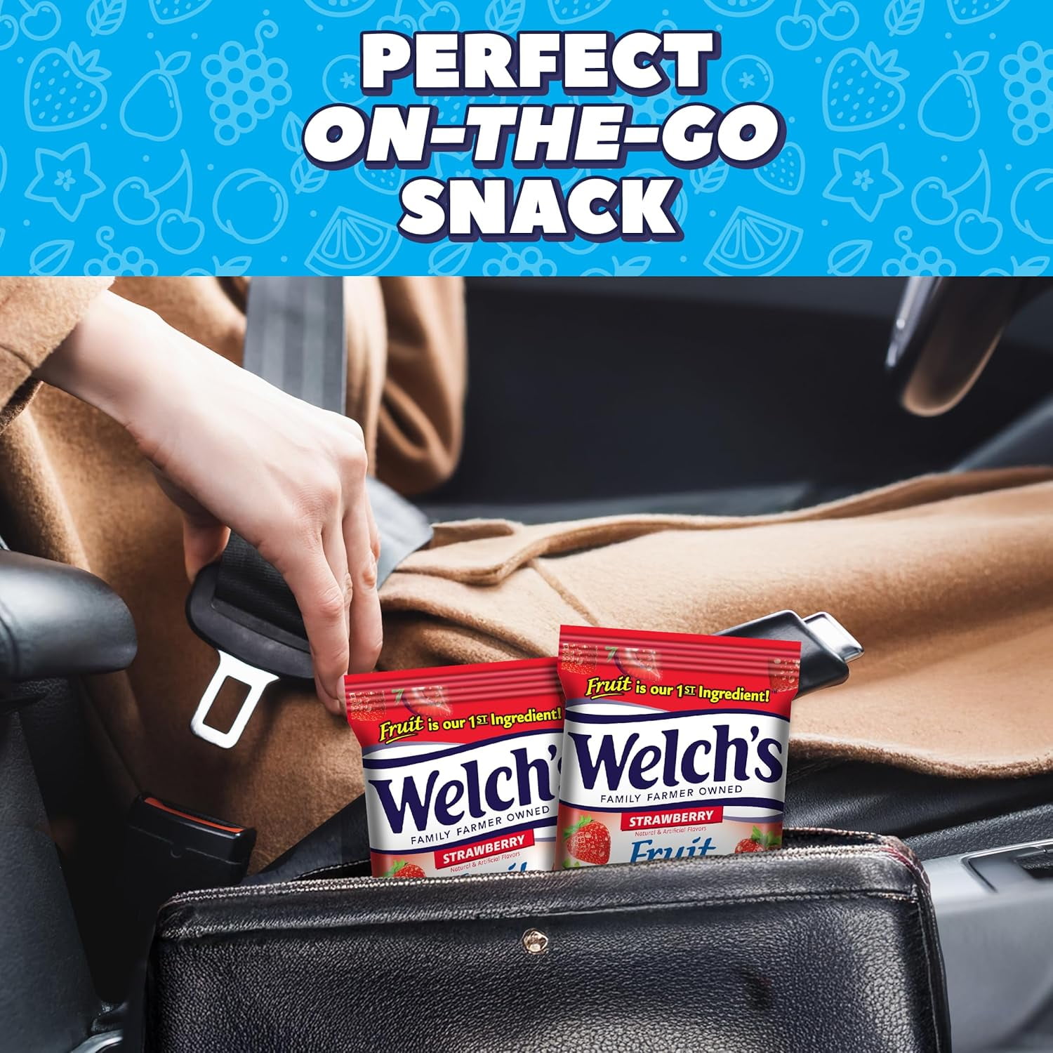 Welch’s Fruit Snacks Strawberry – 12 Pack – 5 oz Bags Each – Made with Real Fruit – Gluten-Free