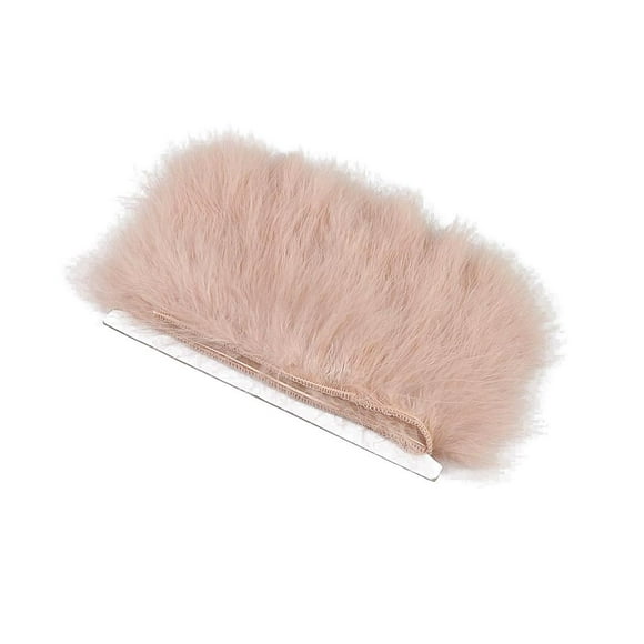Beautiful Turkey Marabou Hackle Feather Fringe Sewing Feather ming diy Dresses Costume Wedding Craft Decorating Accessories Long, 4 -6cm Width light brown