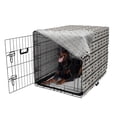 thumbnail image 5 of Abstract Dog Crate Cover, Modern Rounded Squares Illustration Symmetric and Monochrome Design, Easy to Use Pet Kennel Cover Small Dogs Puppies Kittens, 7 Sizes, Dark Grey and Eggshell, by Ambesonne, 5 of 6