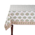 thumbnail image 1 of Mantel Ridhi Buta Peach de algodón estampado a mano, 305 x 203 cm, 1 of 9