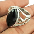 thumbnail image 2 of Black Onyx Natural Womens Gift Ring, Sterling Silver, Black Stone Marquise Shape Ring, Birthday Gifts For Wife, Promise Ring, Mothers Day Gifts, Unique Anniversary Gifts For Her Size 7, 2 of 3