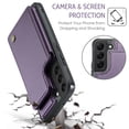 thumbnail image 6 of for Samsung Galaxy S22 Plus Premium PU Leather Back Case, Multiple Card Slots Design, Double Magnetic Clasp Study Kickstand RFID Blocking Classic Phone Cover for Samsung Galaxy S22 Plus, Purple, 6 of 9