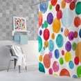 thumbnail image 4 of Colorful Polka Dot Shower Curtain for Kids Bathroom, Cute Rainbow Geometric Fabric Kid Shower Curtains Set, Bright White Girls Boys Childrens Restroom Decor Decorative with Hooks 72X 72 inch, 4 of 6
