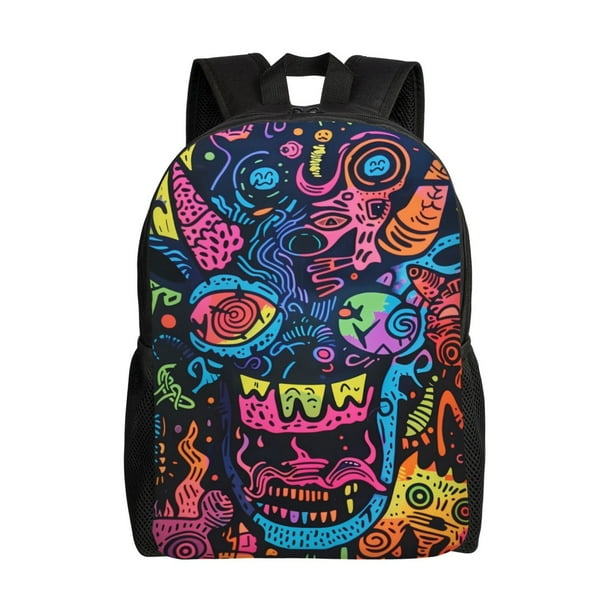 Balery Neon Graffiti Urban Art Mochila - Mochila Estilosa y Duradera para Laptop de 15 Pulgadas con Tela Oxford Impermeable