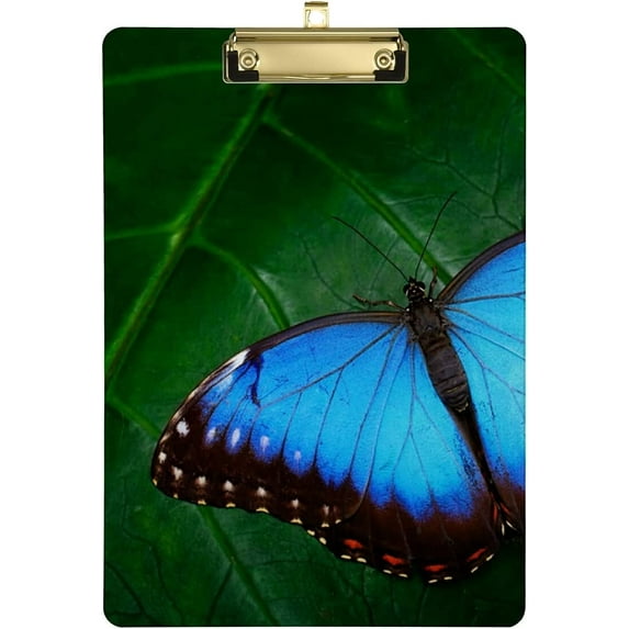 FMSHPON Butterfly Leaves Clipboard Hardboard Wood Nursing Clip Board and Pull for Standard A4 Letter 13x9 inches