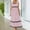 Pink, variant on Sakmal Summer Dresses for Women 2024 Trendy Mid-Length White Square Neckline Solid Sleeveless Loose Fit Pleated Ruffle Shift Dress
