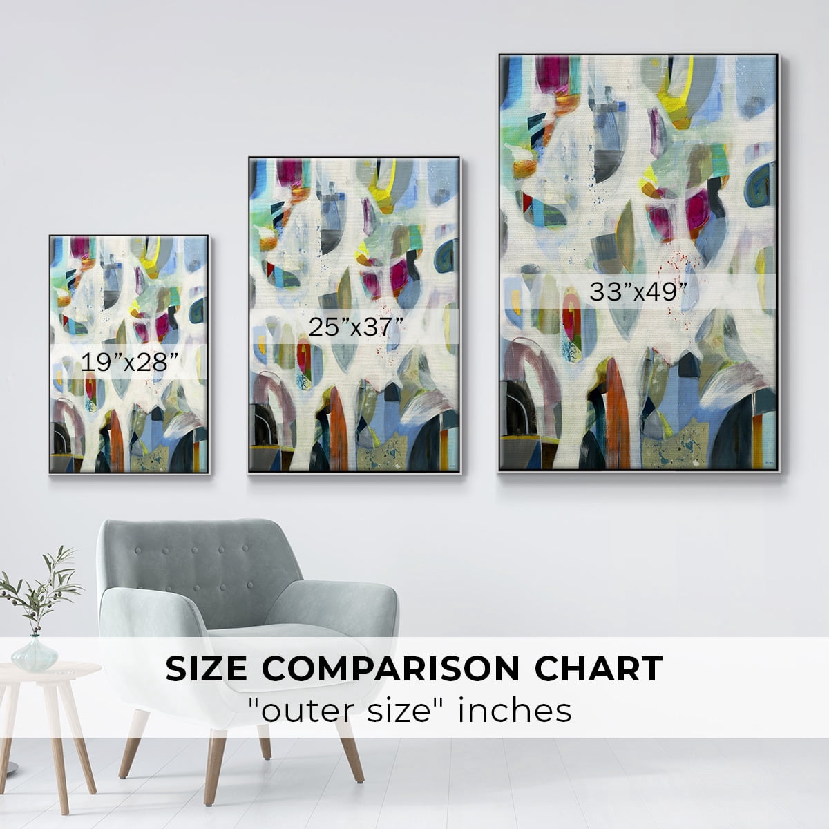 Interaction Framed Premium Gallery Wrapped Canvas - Ready to Hang - 25 x 37 - White Floating Frame