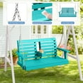 thumbnail image 3 of KINGYES Outdoor Hanging Swing Chair, HDPE 3 Seats Porch Swing with Cup Holders, 660LBS Weight Capacity, Aruba, 3 of 9