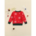 thumbnail image 4 of FOCUSNORM Pull de Noël Unisexe pour Enfants, Imprimé Flocon de Neige Cerf Col Rond Manches Longues Tricot, 4 of 8