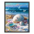 thumbnail image 4 of (11CTACC-298 40x50 blanco) hilo algodón ecológico bordado 11CT 3 hebras tela blanca 40*50cm kit serie paisaje punto cruz concha playa, 4 of 9