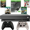 Microsoft Xbox One X 1TB, 4 Game Bundle with Headset & Silver Wired Controller (Certified Used)