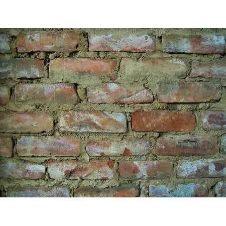 Canvas Print Mortar Rough Brick Old Red Wall Texture Building Stretched Canvas 10 x
