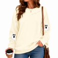 thumbnail image 5 of GILIGEGE Spooky Season Sweatshirts for Women,Cute Ghost Sleeve Crewneck Pullover Halloween Sweatshirt,Vintage Salem Witch Graphic Pullover,Casual Long Sleeve Tops,fall fashion must haves Beige L, 5 of 9