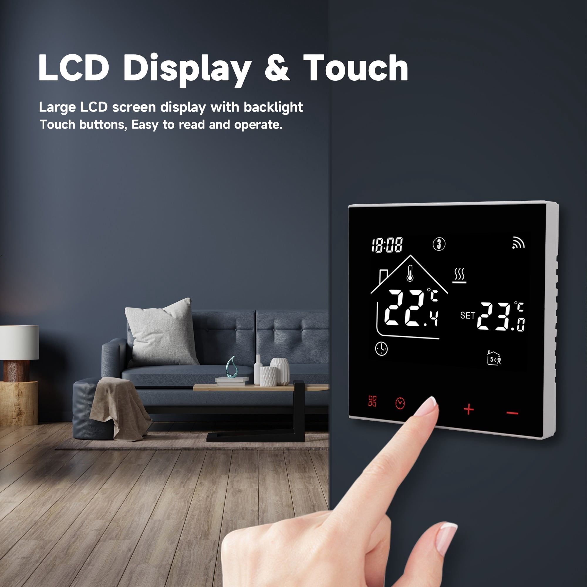 Tuya Smart Thermostat, LCD Display Touch Screen For Electric Floor Heating Water/Gas Boiler Temperature Remote Controller ,Easy Installation