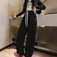 thumbnail image 5 of Generic Boys Girls Baggy Joggers Straight Leg Sweatpants Elastic Waist Track Pants/Drawstring, Solid School Athletic Trousers, 5 of 6