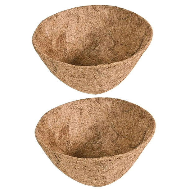 SPRING PARK 2Pcs Round Coco Liners for Hanging Basket, Coconut Fiber