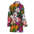 thumbnail image 2 of Tropical Flowers Pattern Women Bathrobe One Size Univeral Fits, Floral Fashion Lightweight Plush Fleece Long Robe For Women, 2 of 3