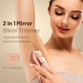 thumbnail image 4 of Bikini Trimmer for Women, Electric Razors, Cordless Shaver with Ceramic Blade, IPX7 Waterproof Lady Facial Razor, Portable Rechargeable Body Pubic Hair Trimmer, Idea for Face, Underarm & Legs, 4 of 9