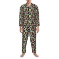 thumbnail image 3 of Lsque Daisies Flowers Pattern Long Sleeve Pajama Set for Men - Soft 2-Piece Sleepwear and Loungewear Set with Pockets, Comfy Nightwear-Small, 3 of 7