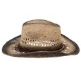 thumbnail image 2 of WITHMOONS Western Cowboy Hat Cool Paper Straw Banded Chin Strap GN8765 (Black), 2 of 4