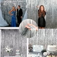 thumbnail image 4 of 3 Pcs/Lot Laser Glitter Rain Curtain Foil Fringe Tinsel Backdrop for Birthday Wedding Party Home Background DIY Decoration, 3.3×6.6Ft(Sliver), 4 of 6
