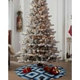 thumbnail image 4 of Blue Southwest Aztec Christmas Tree Skirt 48 Inches Large Christmas Skirt Tree, Boho Village Morocco Abstract Art Tree Skirt Christmas Decorations for Fireplace Party Holidays Indoor Outdoor, 4 of 7