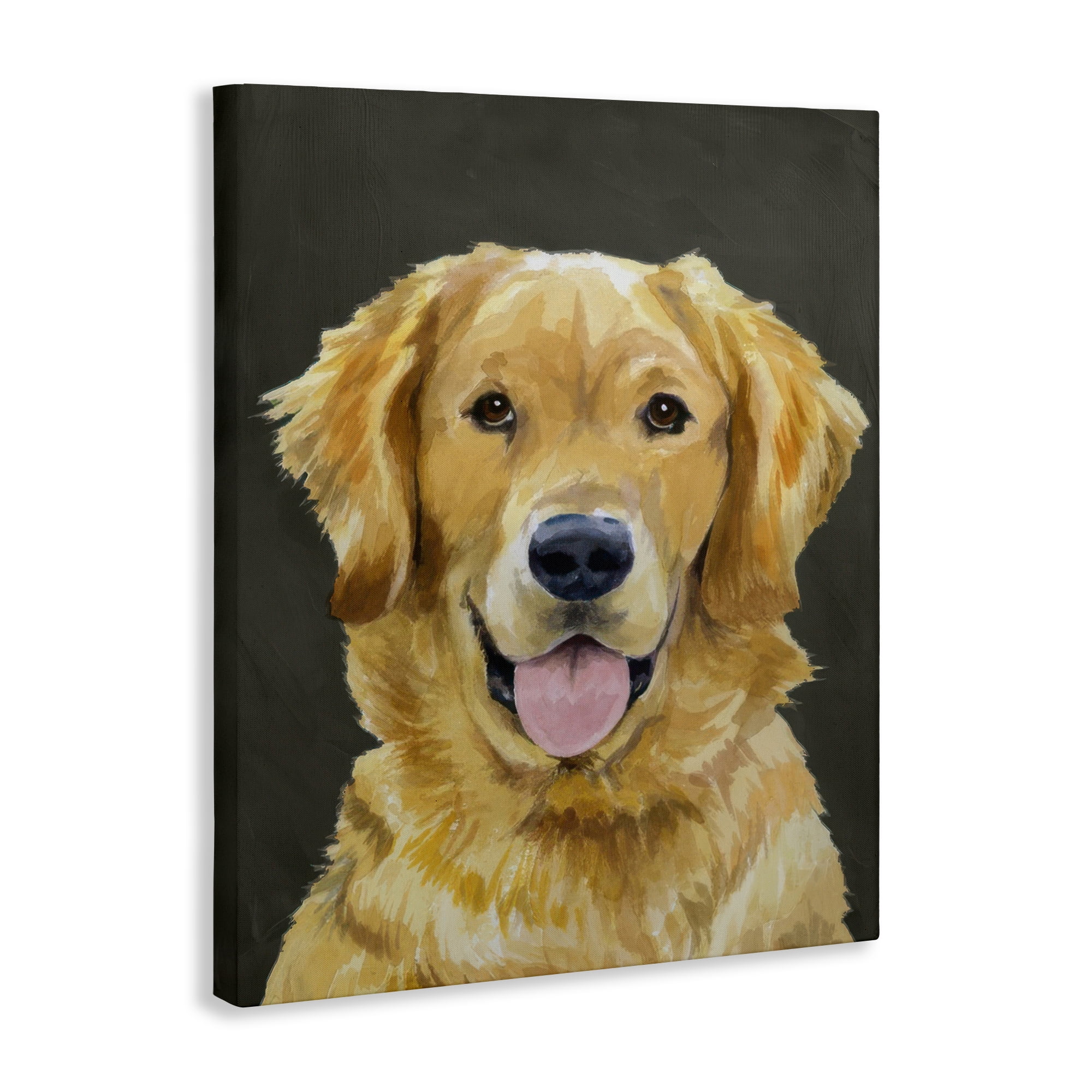Stupell Industries Joyful Golden Retriever Portrait Canvas Wall Art, design by Lil' Rue