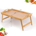 thumbnail image 6 of Wulawindy Bamboo Bed Tray with Folding Legs, Rectangle Wooden Lap Desks, 20''x12", Beige, 6 of 9