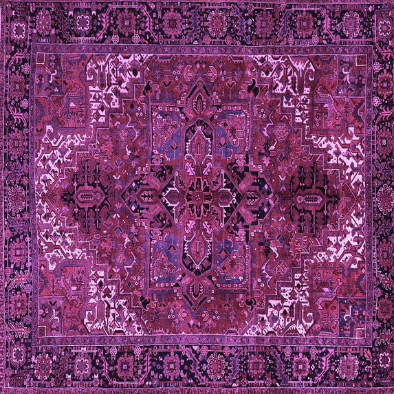 Ahgly Company Indoor Square Persian Purple Traditional Area Rugs, 4' Square