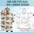 thumbnail image 4 of Oversized Wearable Blanket Hoodie,Saint Bernard Dog Breed and Flower Floral Sherpa Blanket Hoodie with Super Pockets,Super Warm Fuzzy Pullover for Women & Men, 4 of 6