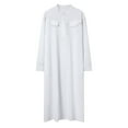 thumbnail image 3 of TAIAOJING Toddler Kids Arabic Thobe Thobe Long Sleeve Kaftan Stand Collar Robe With Button Up For Boys Girls Classic Baby Child Daliywear 4-5 Years, 3 of 7